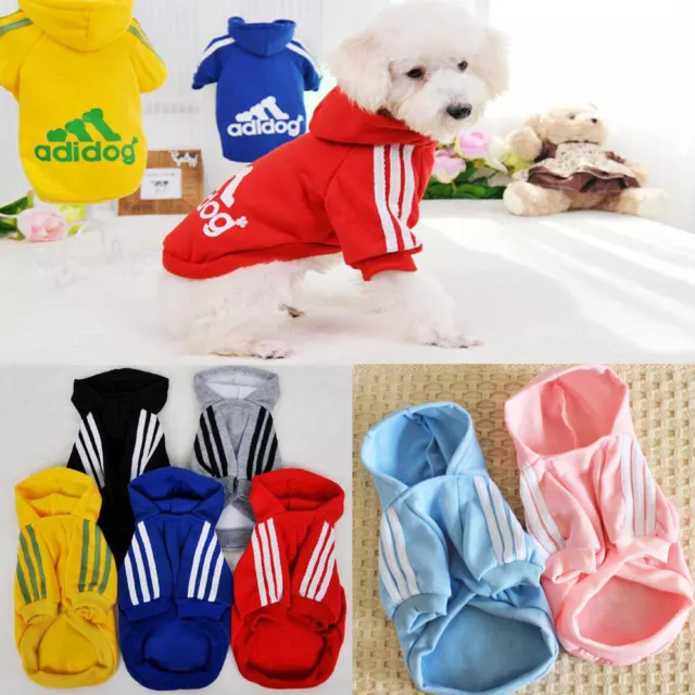 Winter Casual Adidog Warm Hoodie Coat Jacket Clothing Pet Dog Clothes XS~9XL