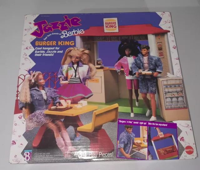 Mattel 1989 Barbie Jazzie 4209 Burger King Playset Sealed 34 Pieces No Dolls Vtg