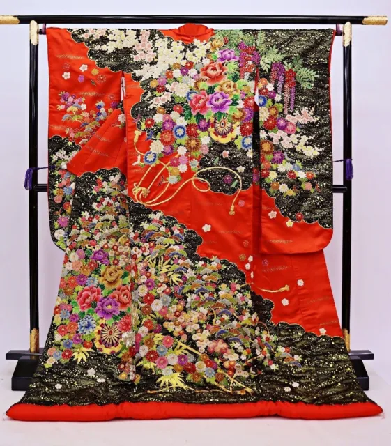 Japanese Kimono Uchikake Wedding Pure Silk  japan 867