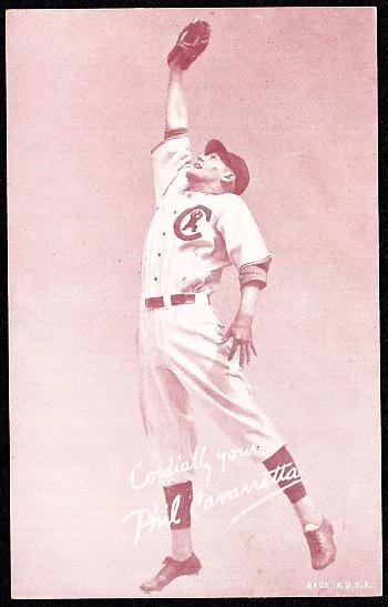 PHIL CAVARRETTA ARCADE CARD 1949 Chicago Cubs