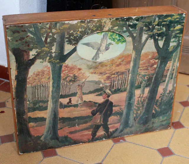 ANCIEN JEU DE TIR A FLECHE CIBLE OISEAUX ENFANTS