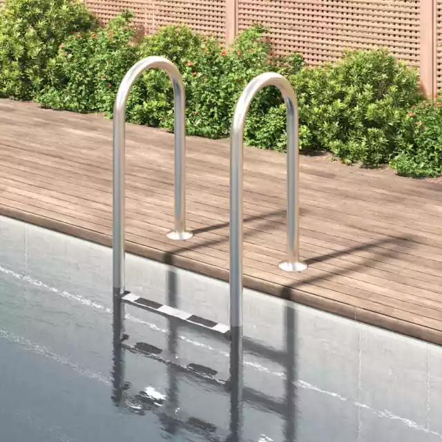 69821 Scala per Piscina 54x38x158 cm Acciaio Inox 304