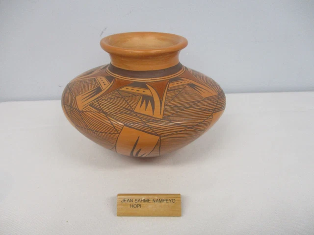 Native American Signed Jean Sahme Nampeyo Hopi Polychrome Migration Pattern Pot