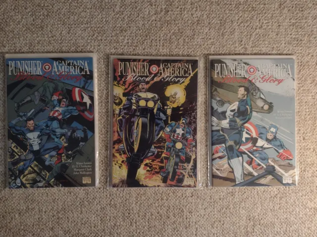 Punisher and Captain America Blood & Glory (1992) #1-3 Complete Set