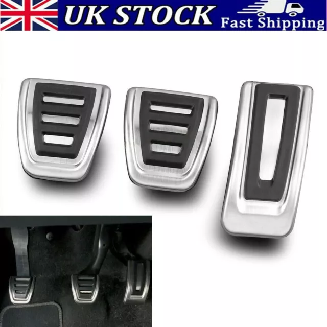 Stainless Steel Manual Clutch Gas Brake Pedal Covers For VW Skoda SEAT Golf Polo