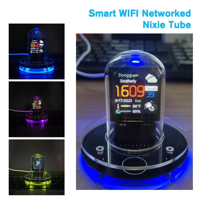 WIFI Smart Networked Nixie Tube Alarm Clock Desktop Christmas Décor Gifts D1K5