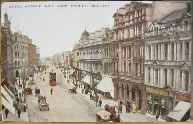 Irish Postcard ROYAL AVENUE & YORK STREET BELFAST Northern Ireland Valesque