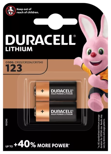 3 x Duracell DL123 CR17345 CR123 Lithium Photo Batterie 3V im Blister