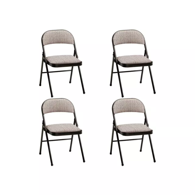 MECO 4-Pack of Deluxe Motif Fabric Padded Folding Chairs w/ 16x16 In Seat (Used)
