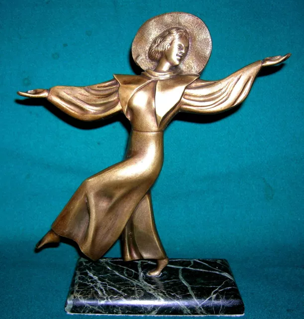 Art Deco Bronze Figur Alphonse Léon NOËL 1807 - 1884 Statua    ca. 26 x 23cm