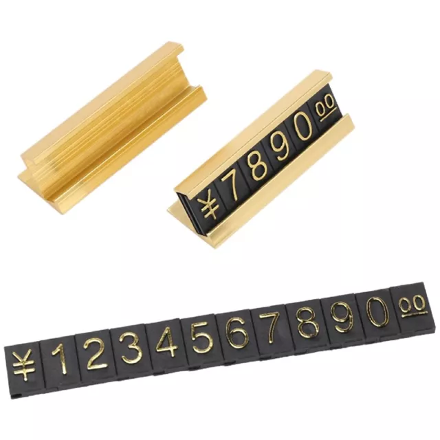 19 groups gold-tone metal, Arabic numerals together price tags F5A8A8