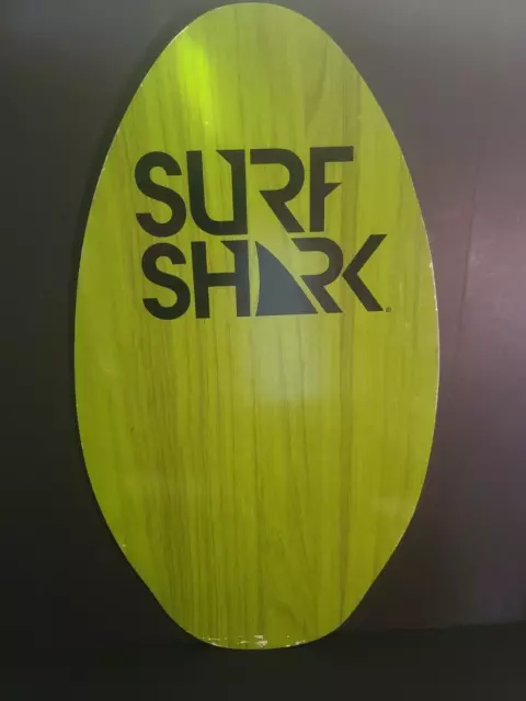 Wood Skimboard Surf Surfing Shark Logo Surf Skimboard Lime Green