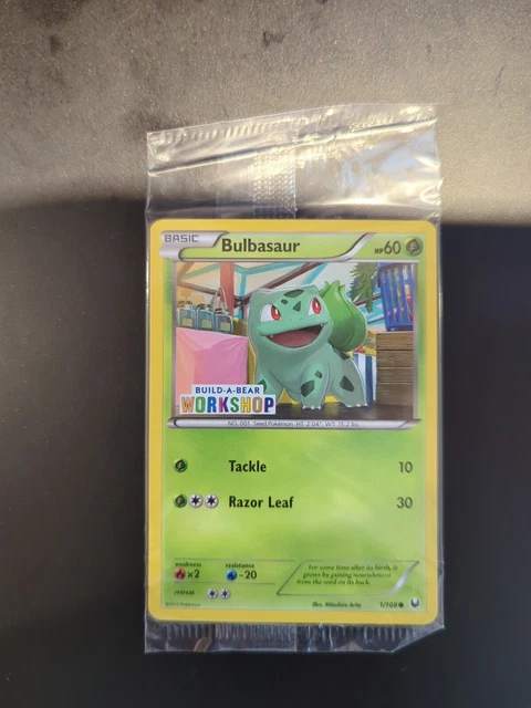 Bulbasaur 1/108 Build A Bear Promo Pokemon Card SEALED Authentic