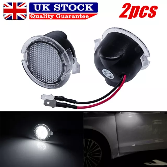 2x LED Side Under Mirror Puddle Light For Ford Mondeo V Fusion Ranger Expedition