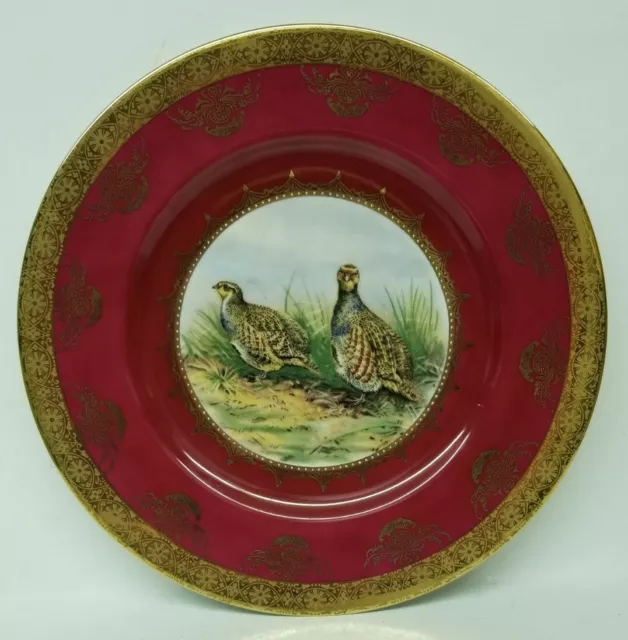 Stw Bavaria Germany Bareuther Waldsassen Game Bird 'Grouse' 10 1/2" Plate #2