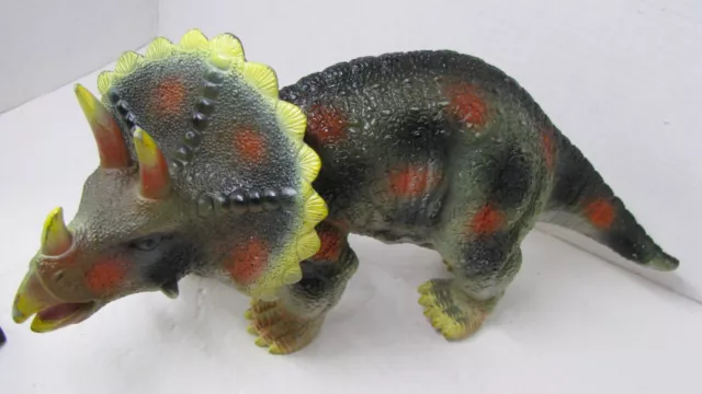 Prehistoriic Large Triceratops Rubber Dinosaur Toy