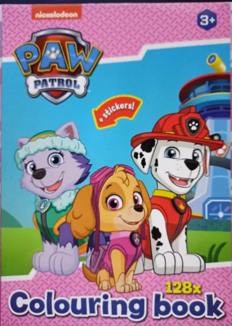 Malbuch PAW PATROL DIN A4 mit 128 Malvorlagen + Sticker für Kinder ab 3 Jahren