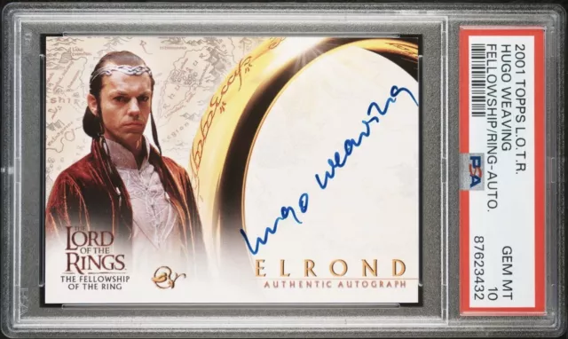 Topps Lord Of The Rings LOTR Auto Autograph Hugo Weaving PSA 10 Gem Mint POP 2