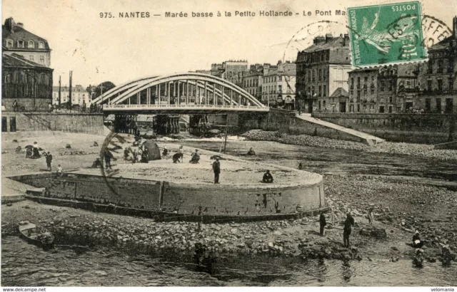 S7951 cpa 44 Nantes - Marée Basse à la petite Hollande, le pont