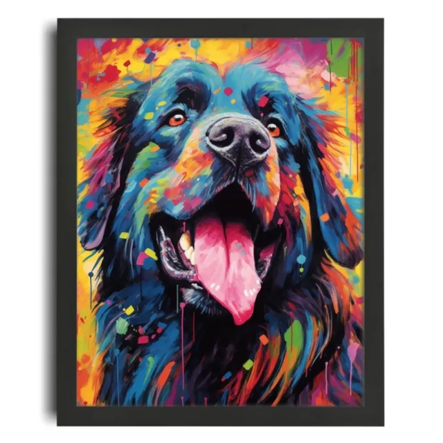 Newfoundland Dog Art Print Wall Art Dog Gift Pop Art Colourful Dog Portrait Art