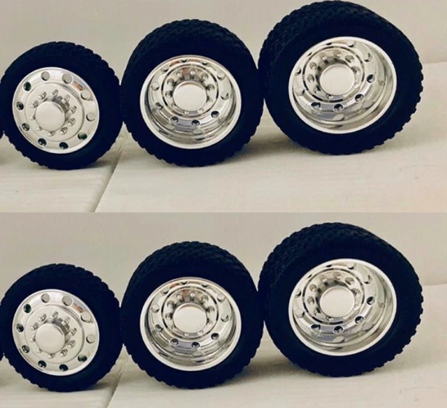125 SEMI TRUCK "26 Alcoa Dually Wheels In Standard Tires (2 Fronts 4