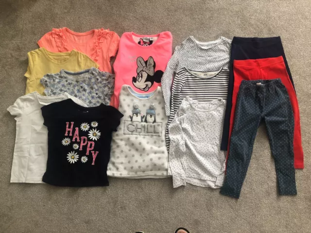 Girls Clothes Bundle Age 4-5 Years T-Shirts Leggings Jumpers 13 Items! Good Cond