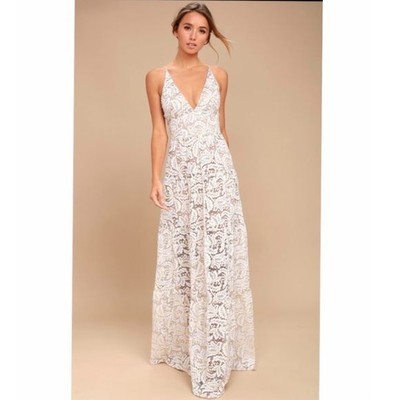 NWT Dress The Population Melina Lace Maxi Dress Size XS