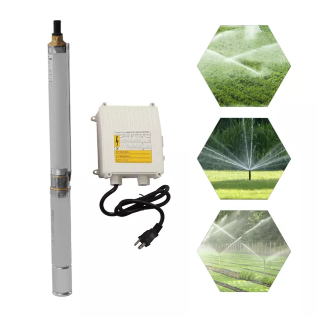 Submersible Pumps 3" OD Pipe 110V/60HZ 0.55KW 0.75HP Stainless Steel+Control box