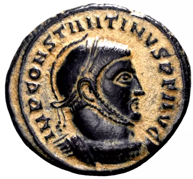 Constantine I 'the Great' BI Nummus. Siscia Two Victories Altar  Roman Coin wCOA
