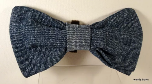 Handmade Braw Dug Couture  Xl Vintage Denim Levis  Doggy Bow Ties