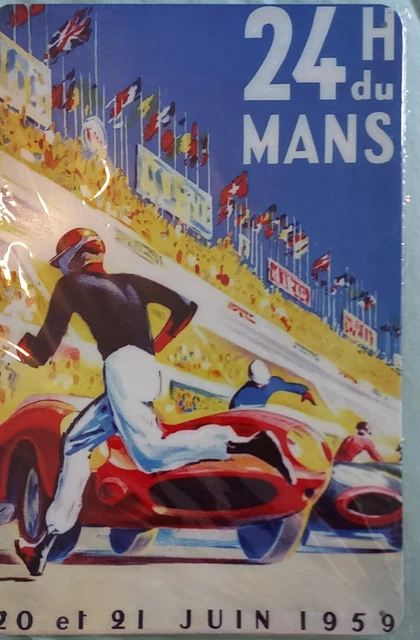 Plaque publicitaire vintage en tôle 24H DU MANS 30cmx20cm