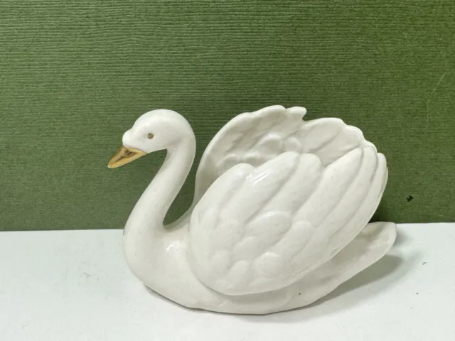 Vintage Goebel Ceramic Porcelain White Swan Figurine Made in W Germany