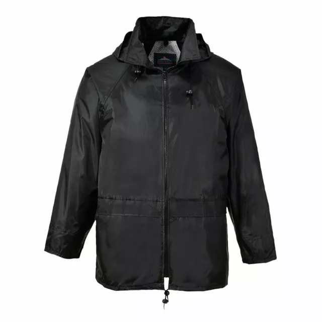 Men Black Waterproof Motorcycle Motorbike Classic Rain Over Jacket