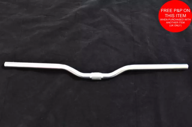 WIDE LOW RISE 650mm SATIN SILVER MTB BIKE HANDLEBARS 30mm RISE 25.4mm CENTRE BAR