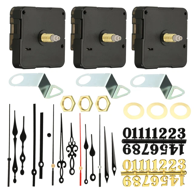Clock Mechanism Replacement, 3Set Quartz Clock Mechanism DIY with Time Number
