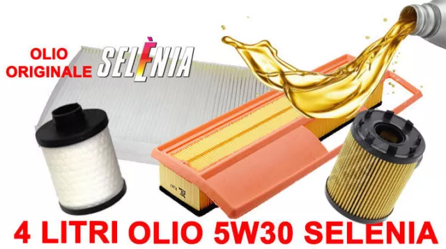 Kit 4 Filtri Tagliando Oil 5W30 Selenia Lancia Musa Ypsilon 1.3 Multijet Purflux