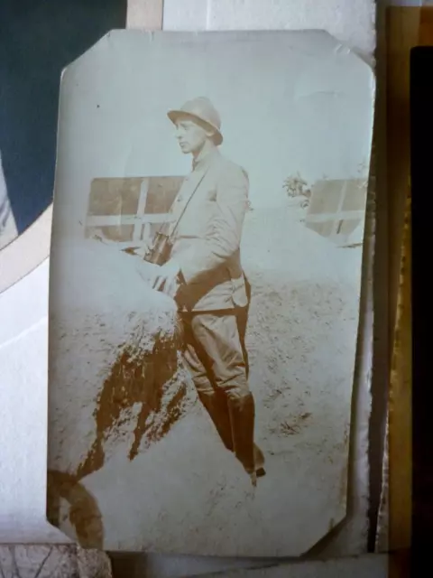 Lot photos poilu Bulteau  Lille 41e RA photo avec plaque guetteur tranchée ww1 2