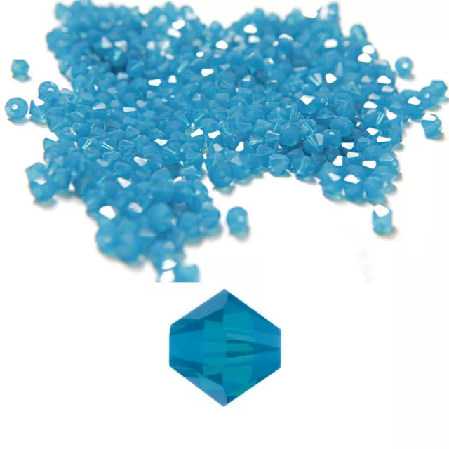 3/4/5mm Caribbean Blue Opal Swarovski Bicone Rare beads 720 Pieces FREE SHIPPING