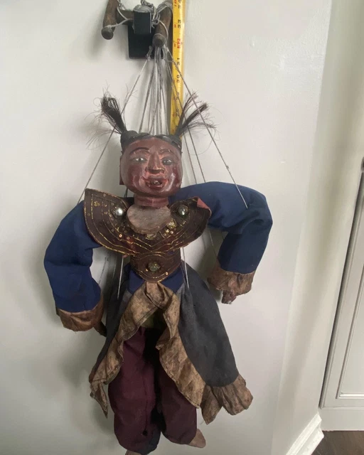 Antique Burmese Asian Toy Wooden Puppet Marionette. RARE w/Tongue Sticking Out