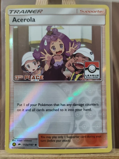 Acerola 112A/147 3rd Place Alternate Art Ultra Rare Burning Shadows Pokemon Card