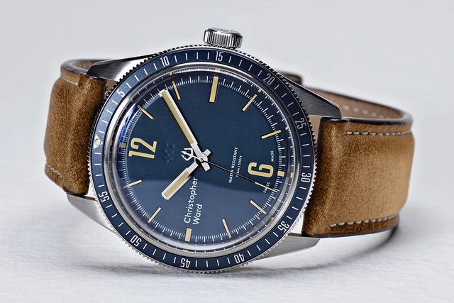 NEW CHRISTOPHER WARD C65 Trident Diver Swiss Made Leather Strap