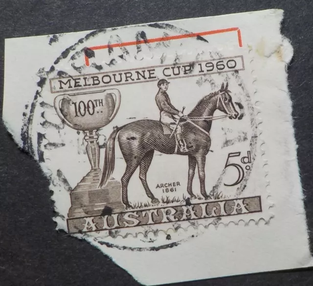 1960 Turramurra.NSW.CDS Postmark on piece.5d Melbourne Cup(LotE424p)