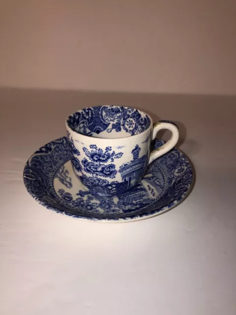 Vintage W.R. Midwinter LANDSCAPE Bone China Miniature Cup/ Saucer England
