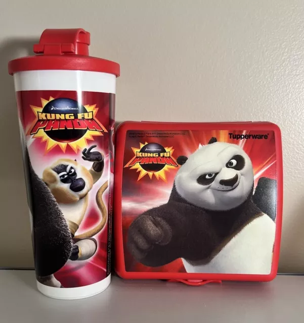 Tupperware NEW Disney KUNG FU PANDA LUNCH Tumbler POUR Seal+Sandwich Keeper Set