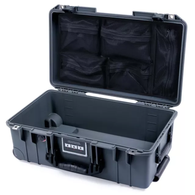 Charcoal & Black Pelican 1535 Air case. No Foam & mesh lid organizer.