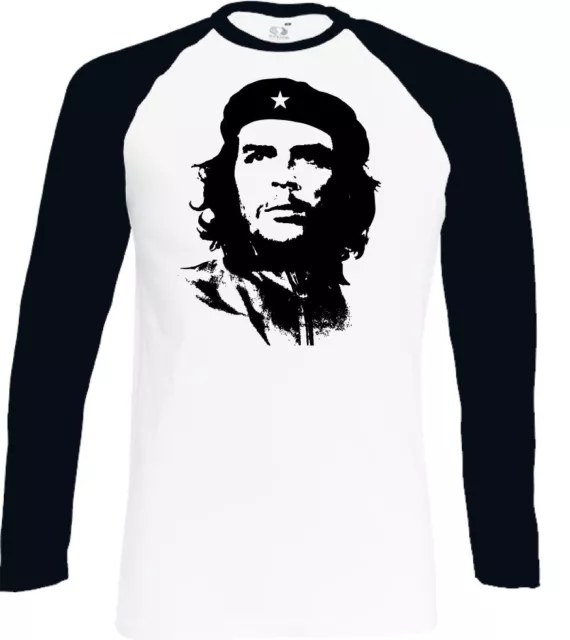 Che Guevara Face Silhouette Mens Iconic Baseball T-Shirt Freedom Fighter Cuba