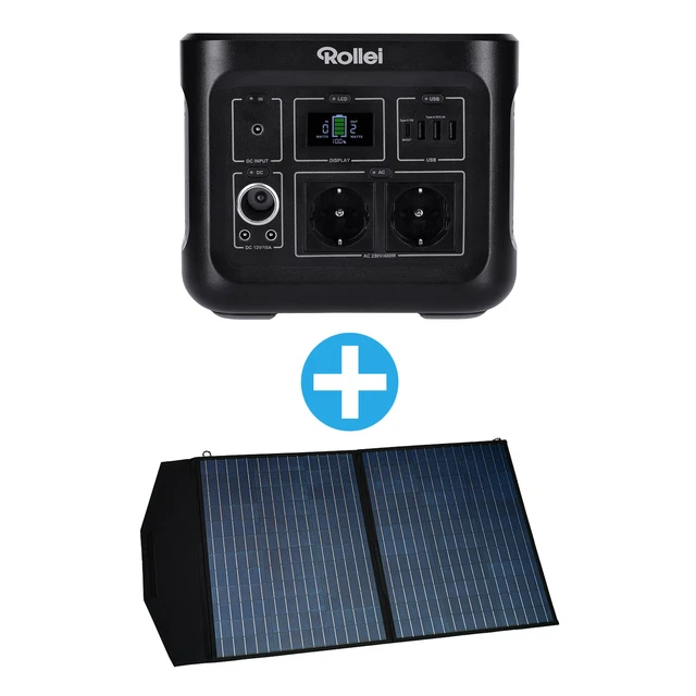 Central eléctrica Rollei 320 + paquete de panel solar de 100 W