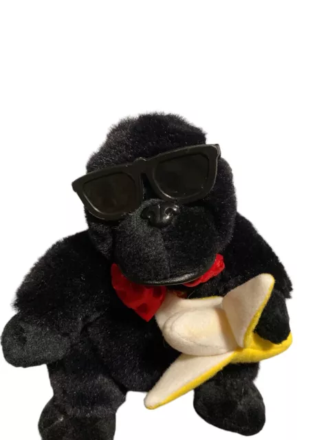 Vintage Dan Dee Black Monkey Plush With Banana Gorilla Ape Stuffed Animal