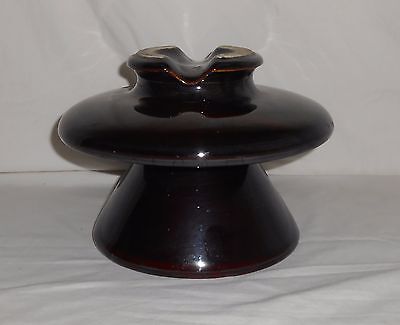 Vintage Large Very Heavy Brown Ceramic Tiered Threaded Insulator
