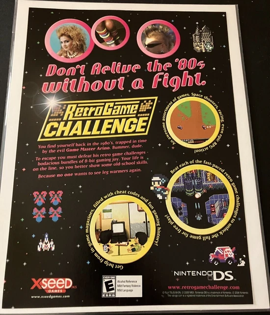 RETRO GAME CHALLENGE en Nintendo DS Anuncio impreso para juegos